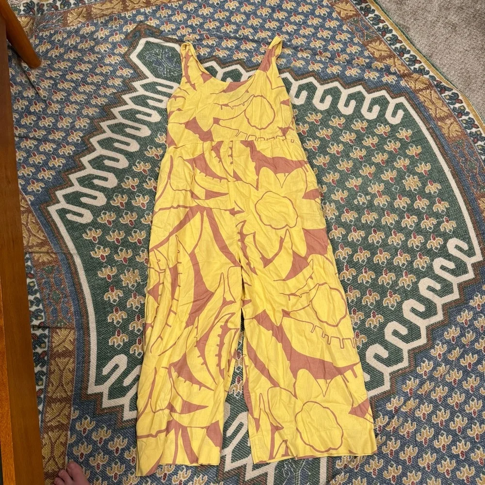 Patagonia Yellow & Rust Floral Jumpsuit - Picture 1 of 3